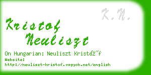 kristof neuliszt business card